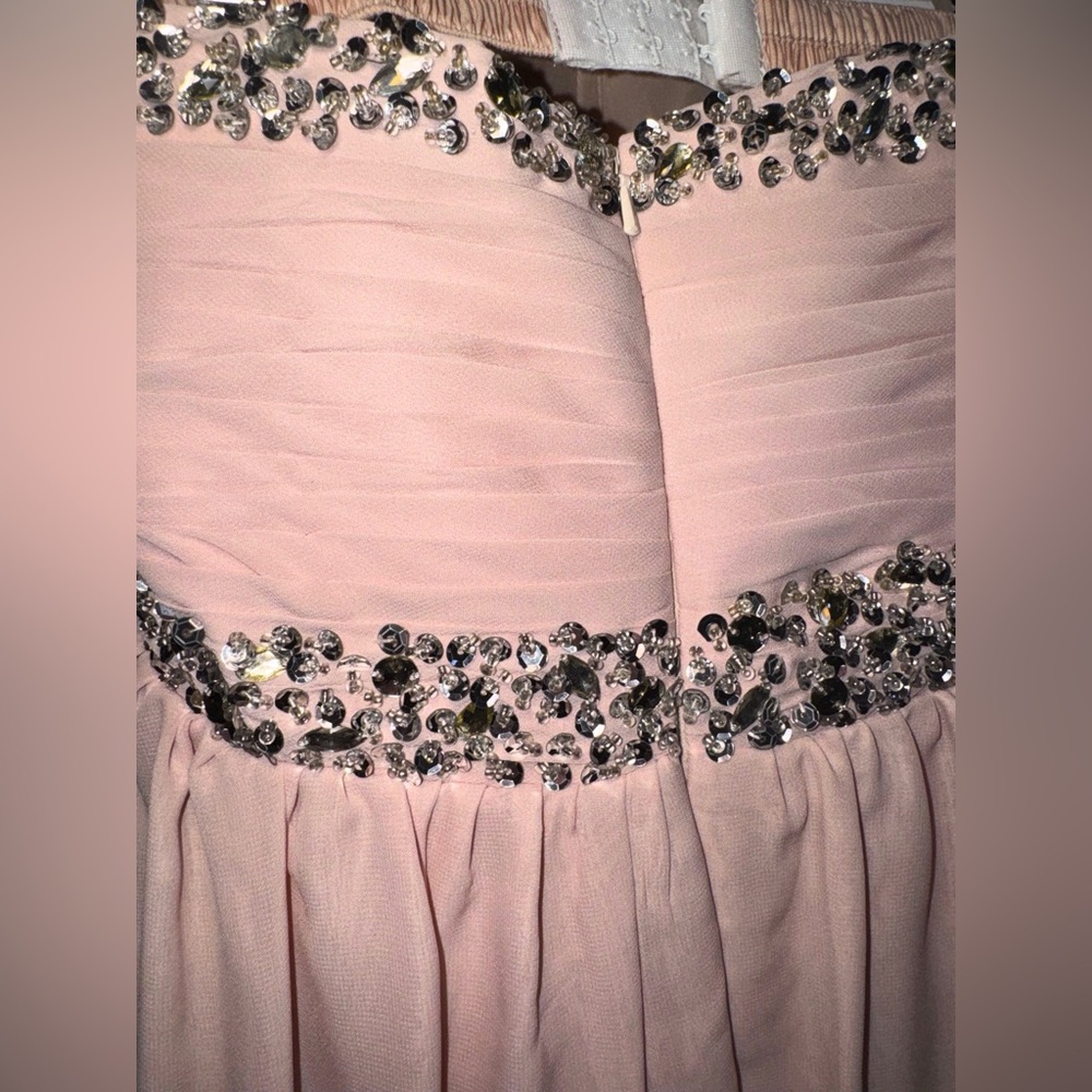 Pink Rhinestone Strapless Mini Dress - Picture 5 of 7